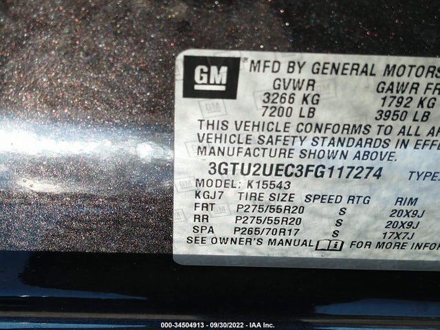 GMC Sierra 1500 Sle 2015 3GTU2UEC3FG117274 Image 9