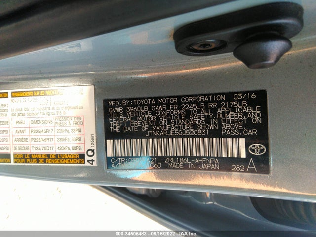 2016 Scion IM, VIN: JTNKARJE5GJ520831
