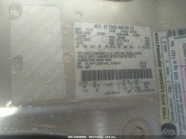 Lincoln Navigator 2006 5LMFU28516LJ15880 Image 10
