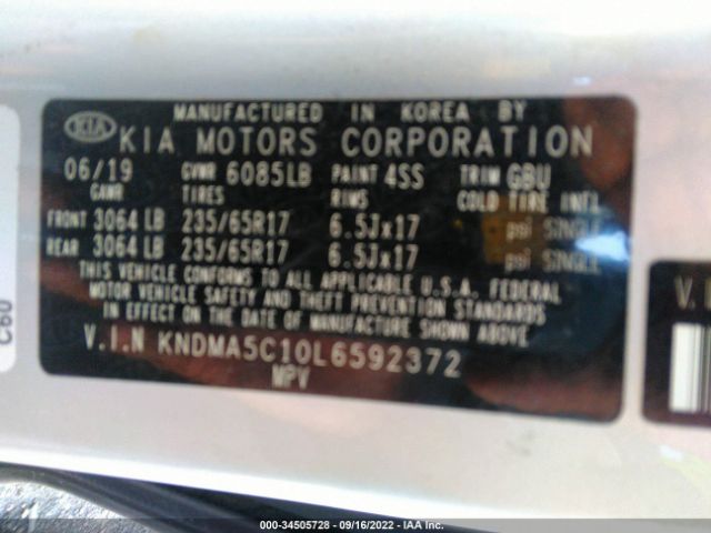 KNDMA5C10L6592372 KIA Sedona L