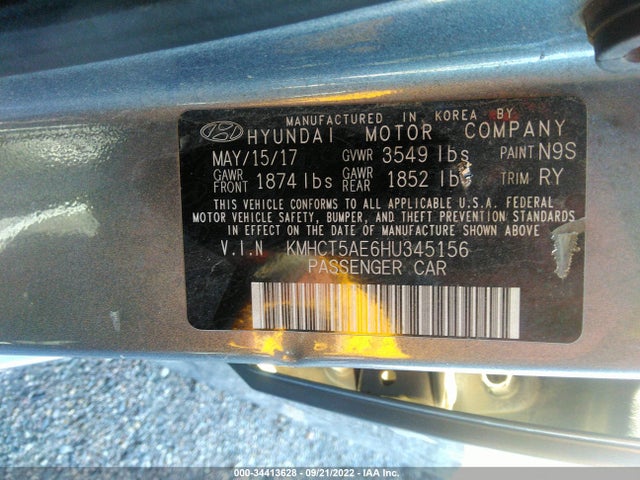 Hyundai ACCENT SE 2017 KMHCT5AE6HU345156 Image 9