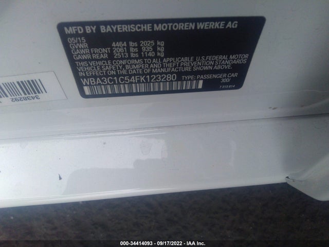 BMW 3 Series 328i 2015 WBA3C1C54FK123280 Image 10