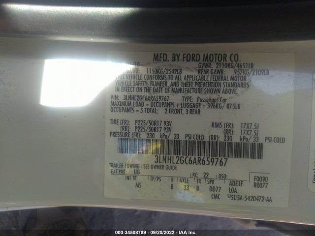 Lincoln MKZ 2010 3LNHL2GC6AR659767 Image 9