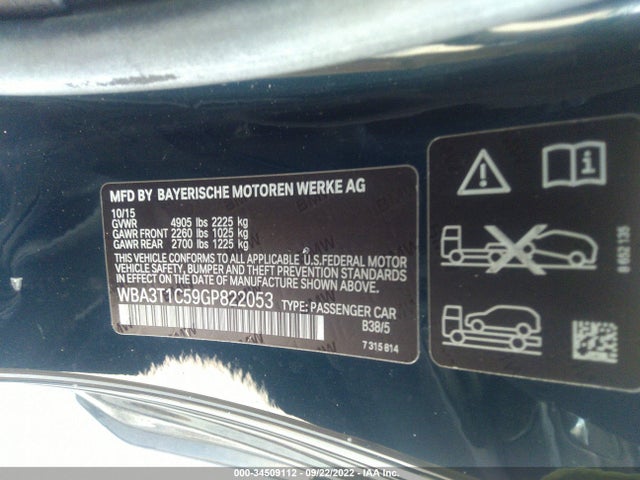 2016 BMW 4 Series, VIN: WBA3T1C59GP822053