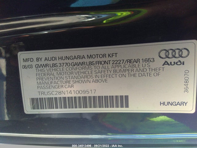 Audi TT 2004 TRUSC28N141009517 Image 9