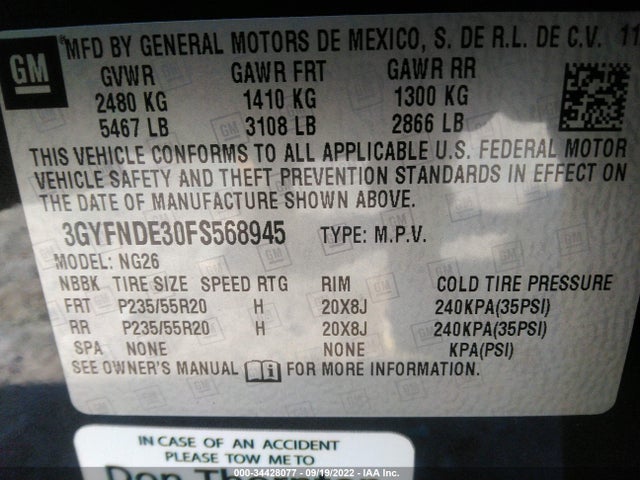Cadillac Srx Premium Collection 2015 3GYFNDE30FS568945 Image 9