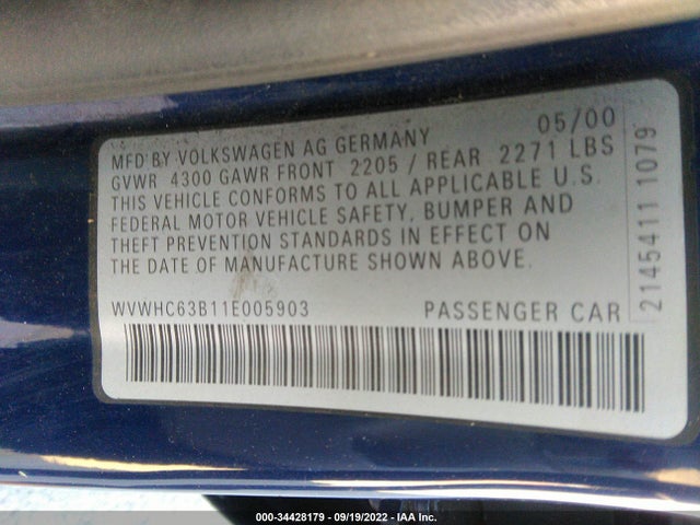 WVWHC63B11E005903 Volkswagen PASSAT GLS