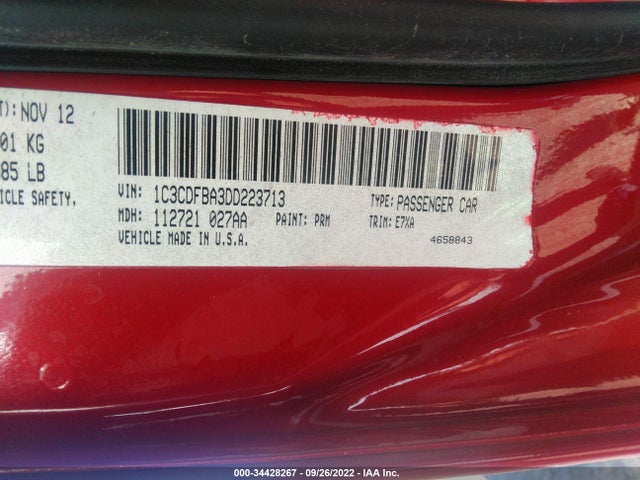 Dodge DART SXT 2013 1C3CDFBA3DD223713 Image 10