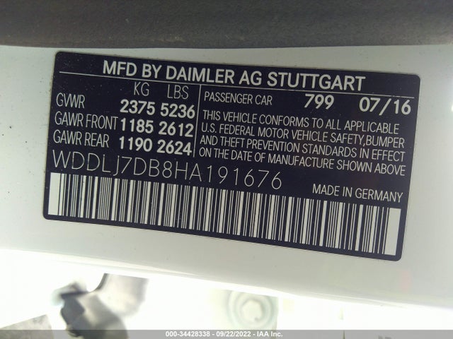 2017 Mercedes-Benz CLS-Class, VIN: WDDLJ7DB8HA191676
