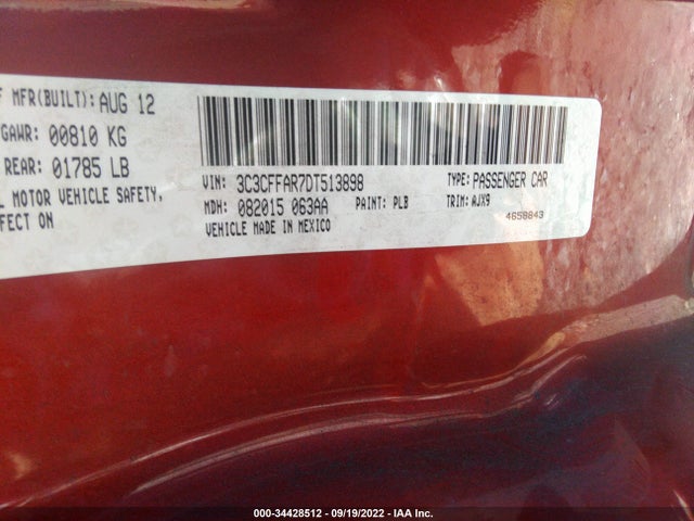 3C3CFFAR7DT513898 Fiat 500