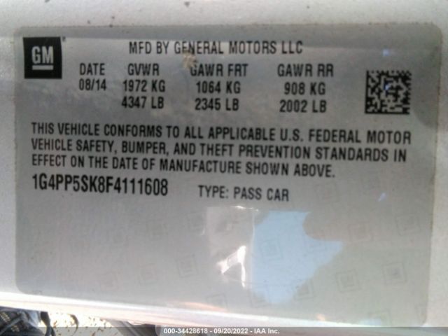 1G4PP5SK8F4111608 Buick Verano