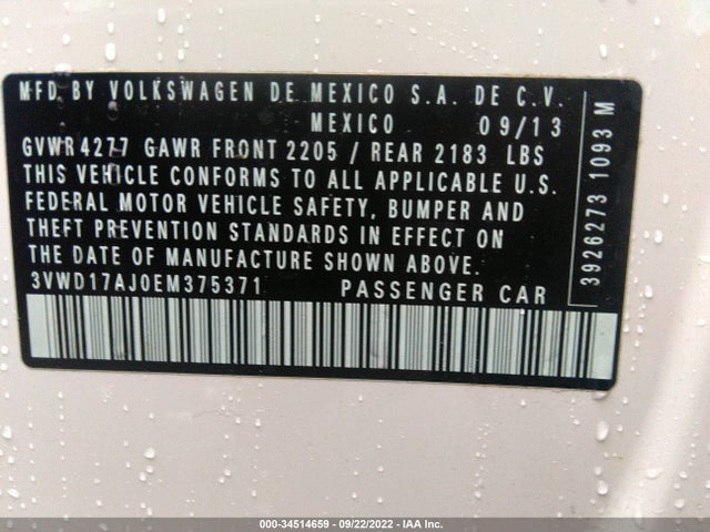 Volkswagen JETTA SEDAN 2014 3VWD17AJ0EM375371 Image 11