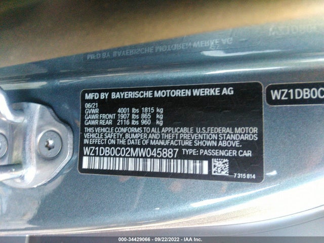2021 Toyota Supra, VIN: WZ1DB0C02MW045887