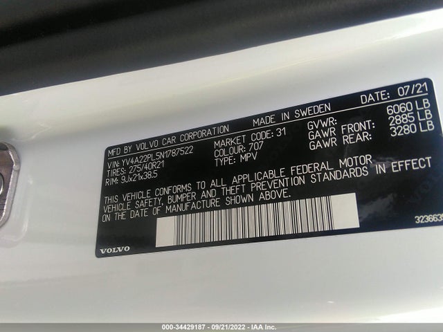 2022 Volvo XC90, VIN: YV4A22PL5N1787522