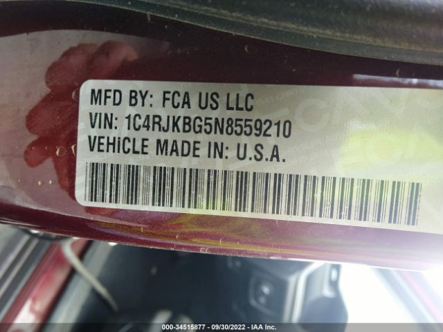 1C4RJKBG5N8559210 Jeep Grand Cherokee L Limited