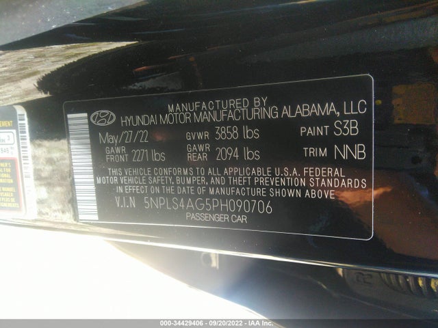 2023 HYUNDAI ELANTRA VIN: 5NPLS4AG5PH090706