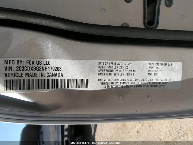 2022 Dodge Charger, VIN: 2C3CDXBG2NH179203