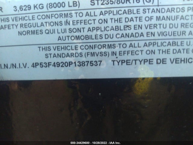 2023 PJ TRAILERS PJ TRAILERS VIN: 4P53F4920P1387537
