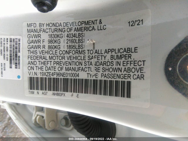 2022 Honda Insight, VIN: 19XZE4F96NE010004