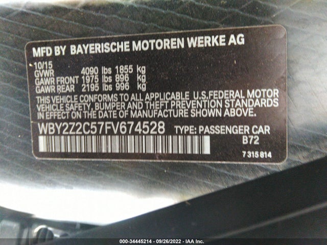2015 BMW i8, VIN: WBY2Z2C57FV674528
