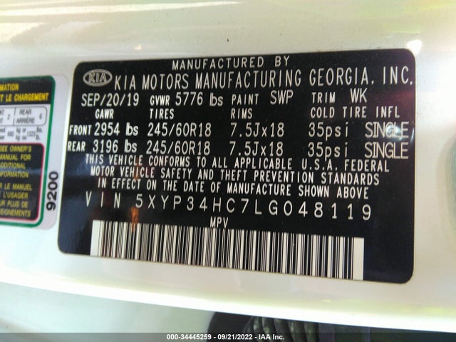 2020 Kia Telluride, VIN: 5XYP34HC7LG048119