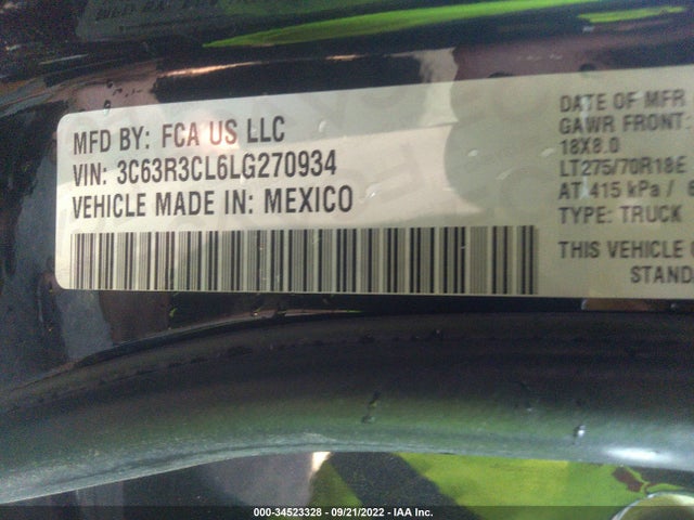 2020 RAM 3500 TRADESMAN VIN: 3C63R3CL6LG270934