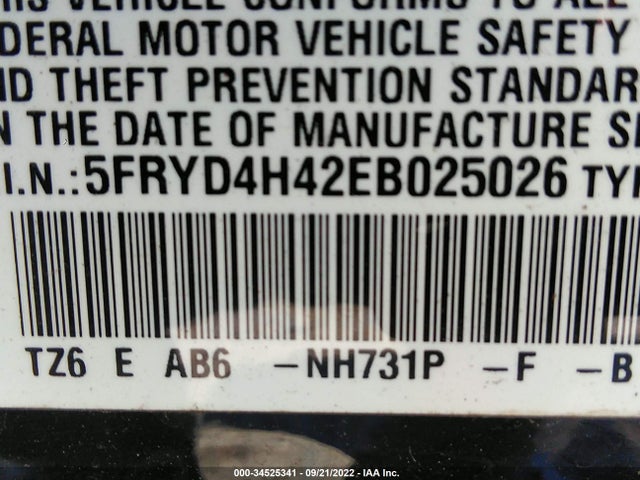 5FRYD4H42EB025026 Acura Mdx Tech Pkg