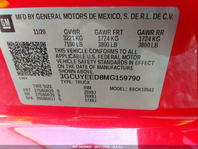 Chevrolet Silverado 1500 Rst 2021 3GCUYEED8MG159790 Image 9