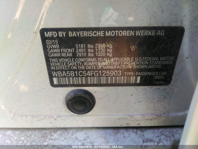 BMW 535i 2015 WBA5B1C54FG125903 Image 9