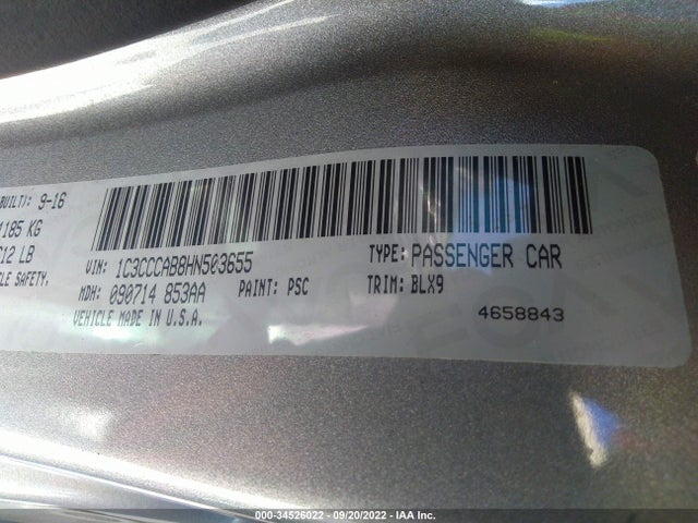 2017 Chrysler 200, VIN: 1C3CCCAB8HN503655