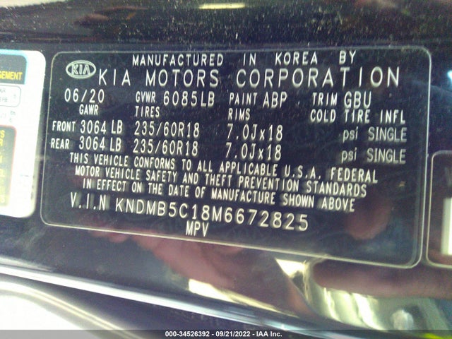 2021 Kia Sedona, VIN: KNDMB5C18M6672825