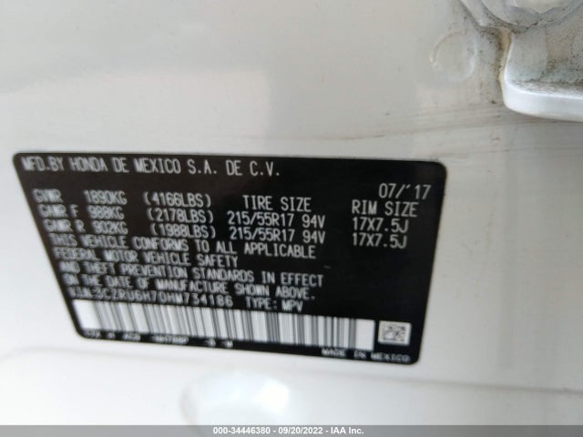 2017 Honda HR-V, VIN: 3CZRU6H70HM734186