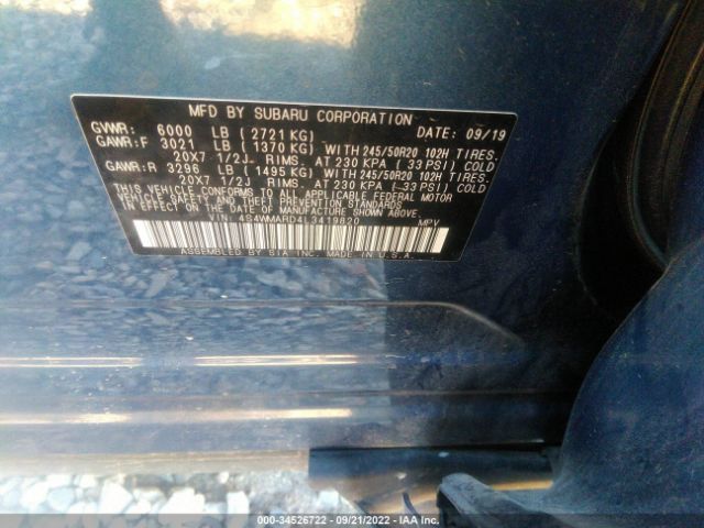 4S4WMARD4L3419820 Subaru Ascent Touring
