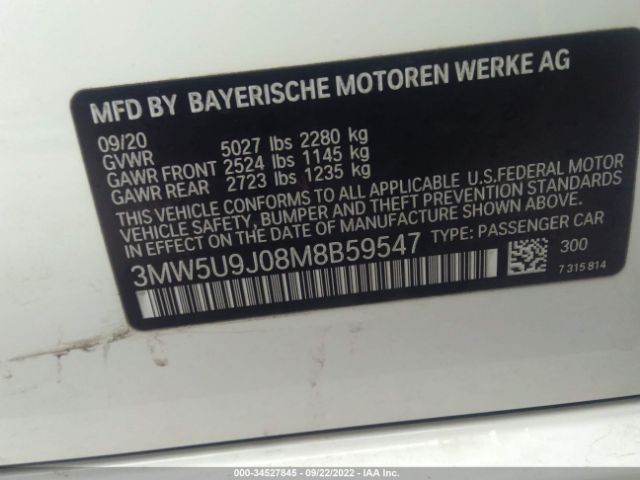 3MW5U9J08M8B59547 BMW 3 Series M340i Xdrive