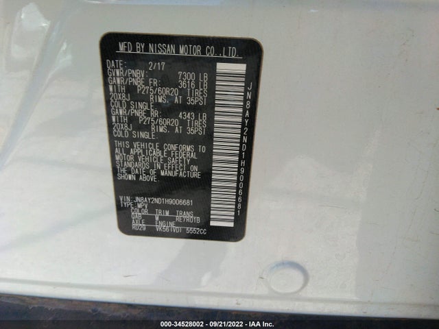 2017 Nissan Armada, VIN: JN8AY2ND1H9006681