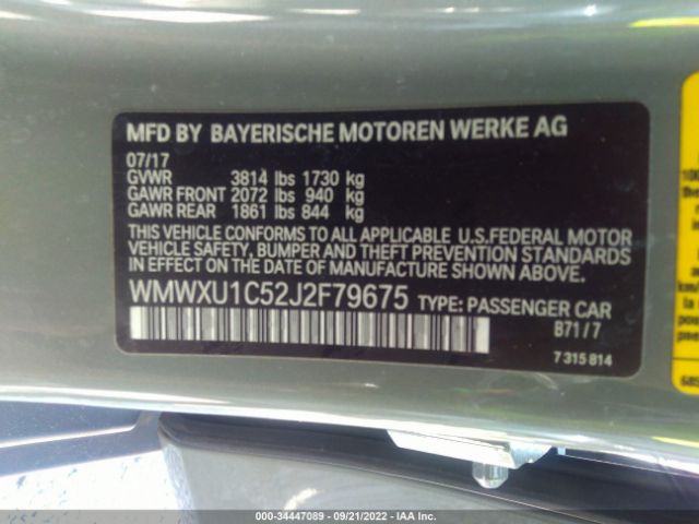 WMWXU1C52J2F79675 Mini Hardtop 4 Door Cooper