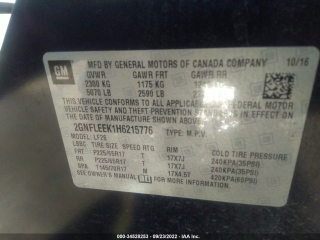 Chevrolet EQUINOX LS 2017 2GNFLEEK1H6215776 Image 10