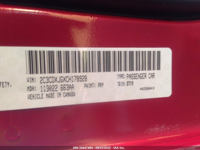 Dodge Charger Sxt 2012 2C3CDXJGXCH178928 Image 10