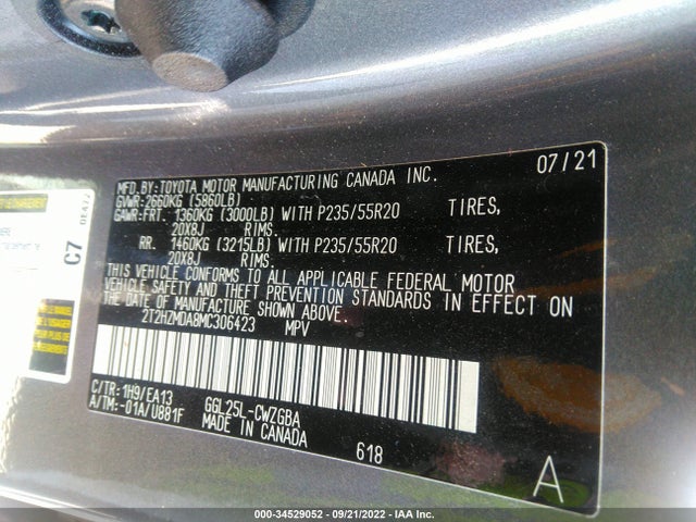 2T2HZMDA8MC306423 Lexus Rx Rx 350