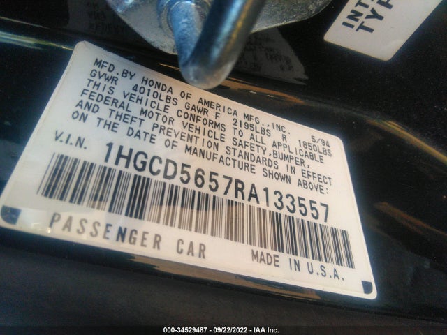 1994 HONDA ACCORD EX/EX-R VIN: 1HGCD5657RA133557