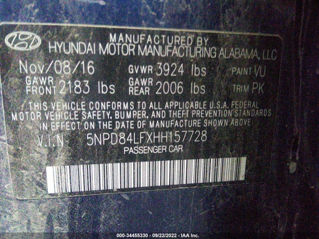 Hyundai ELANTRA SE 2017 5NPD84LFXHH157728 Image 9