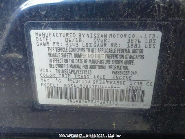 Nissan SENTRA SR 2018 3N1AB7AP0JY327513 Image 9