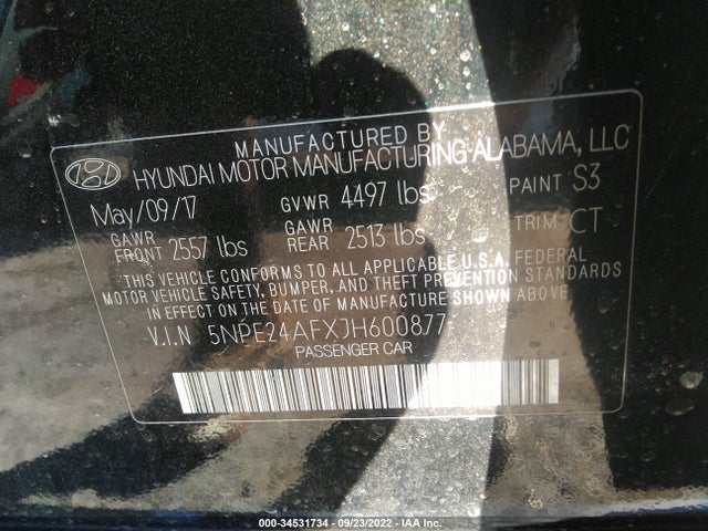 2018 Hyundai Sonata, VIN: 5NPE24AFXJH600877
