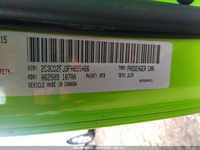 Dodge Challenger R/t Scat Pack 2015 2C3CDZFJ3FH855466 Image 9