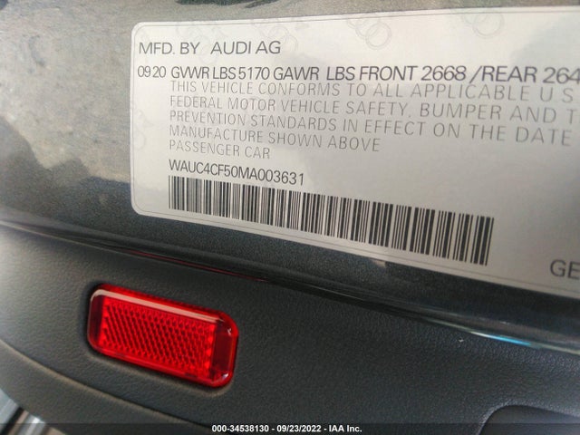 2021 Audi S5, VIN: WAUC4CF50MA003631