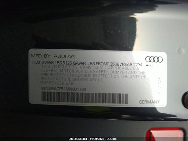 2021 Audi A5, VIN: WAUWAGF51MN001733