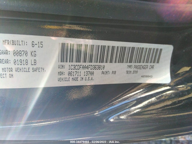 Dodge DART SE 2015 1C3CDFAA4FD363810 Image 9