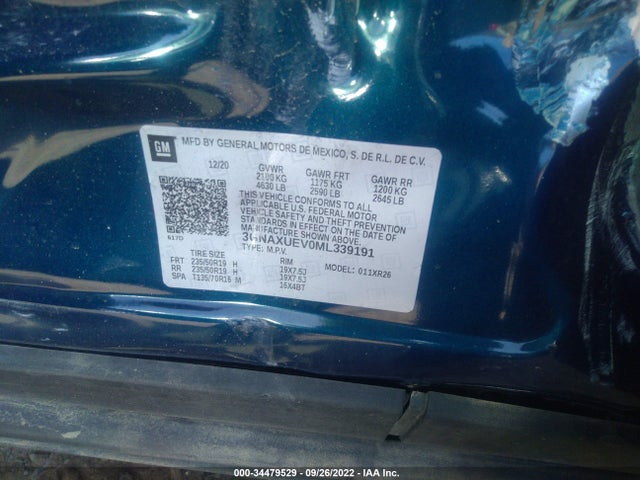 Chevrolet EQUINOX LT 2021 3GNAXUEV0ML339191 Image 10