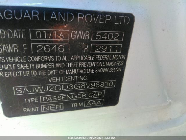 SAJWJ2GD3G8V96830 Jaguar XJ