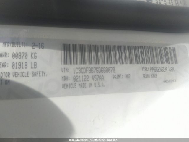 1C3CDFBB7GD668078 Dodge DART SXT